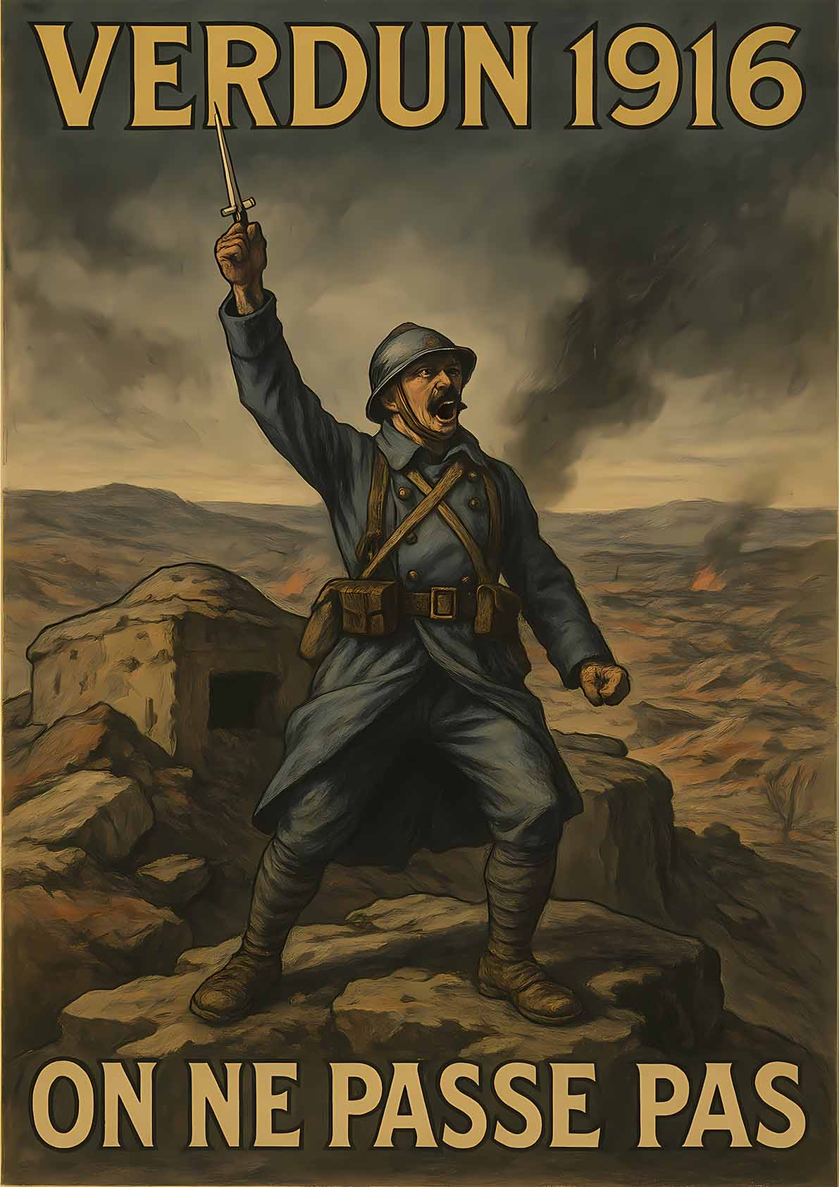 Affiche Originale Ancienne De La Guerre 1914-16 "Pour Les Français En Pays Occupé" - Thème Militaire, état Bon