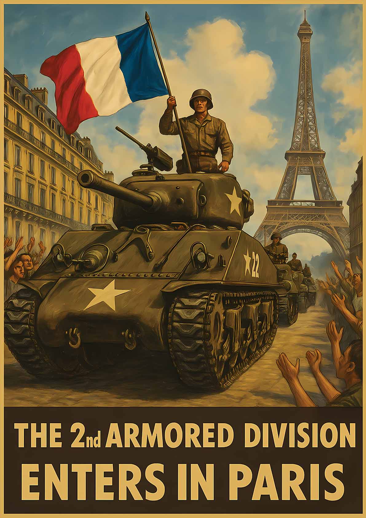 Affiche - 2e Division Blindée du Général Leclerc 21 × 30 cm