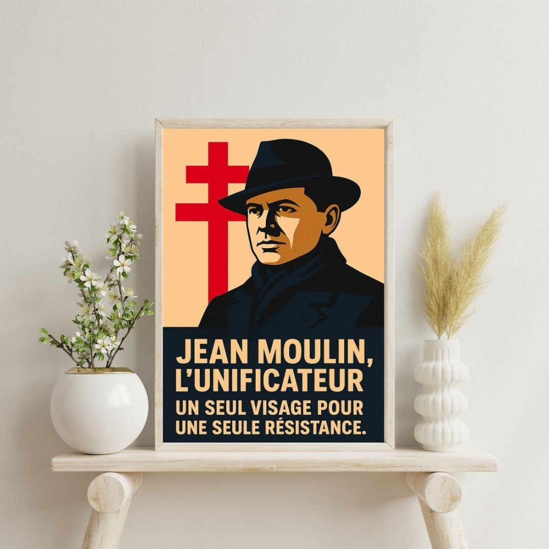 Affiche - Jean Moulin, Héros de la Résistance