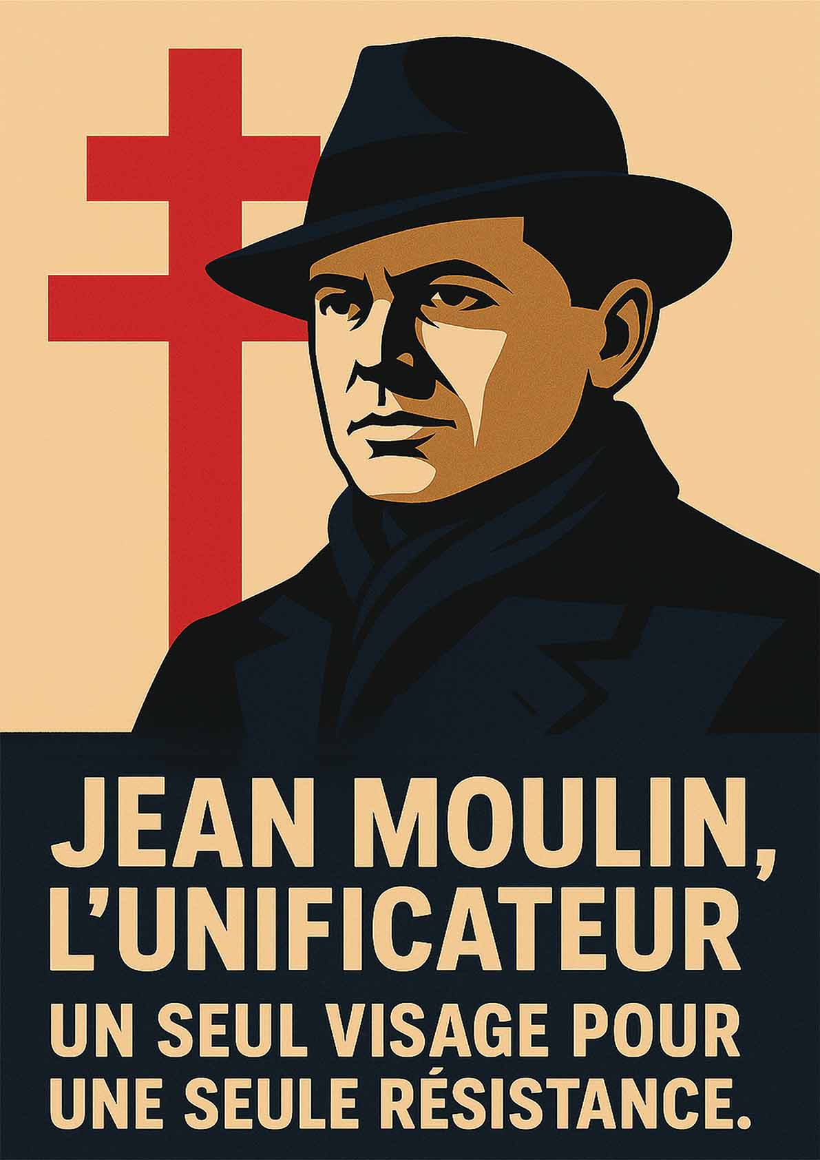 Affiche - Jean Moulin, Héros de la Résistance 21 × 30 cm