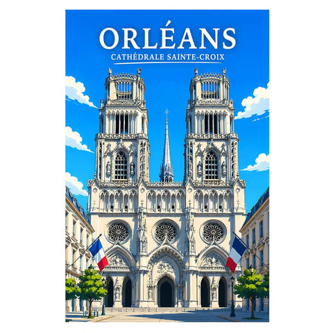 Affiche Orléans Cathédrale Sainte-Croix
