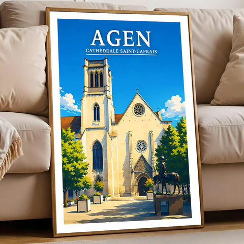 Affiche - Agen - Cathédrale Saint-Caprais