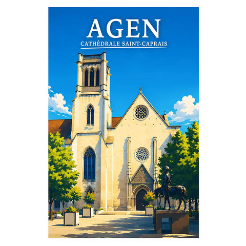 Affiche - Agen - Cathédrale Saint-Caprais