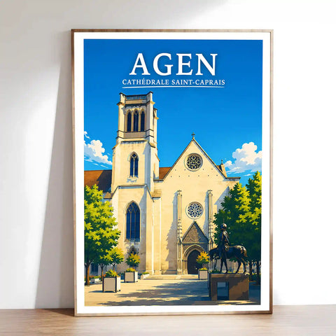 Affiche - Agen - Cathédrale Saint-Caprais