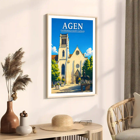 Affiche - Agen - Cathédrale Saint-Caprais