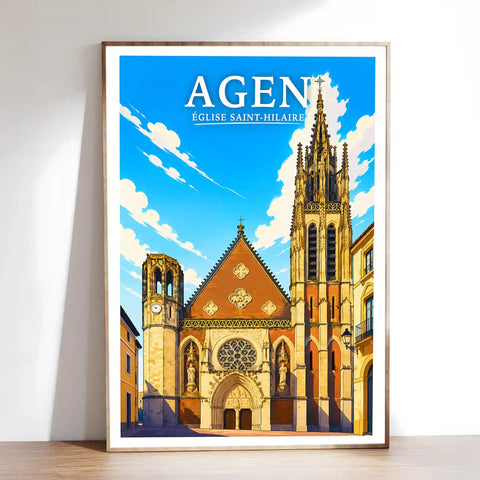 Affiche - Agen - Église Saint-Hilaire