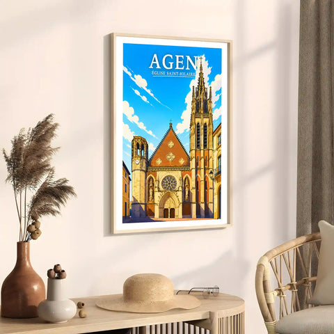 Affiche - Agen - Église Saint-Hilaire