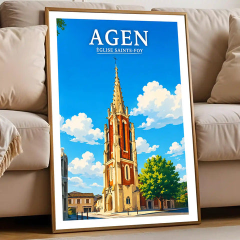 Affiche - Agen - Église Sainte-Foy - affiche agen