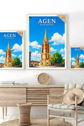 Affiche - Agen - Église Sainte-Foy - affiche agen