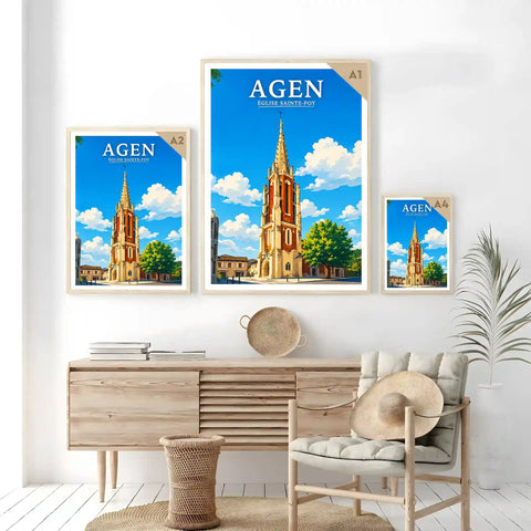 Affiche - Agen - Église Sainte-Foy - affiche agen