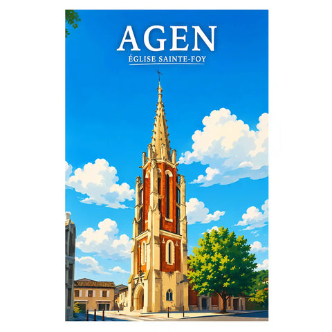 Affiche - Agen - Église Sainte-Foy - affiche agen