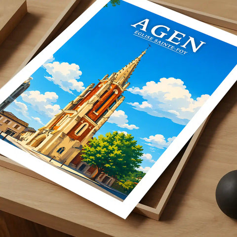 Affiche - Agen - Église Sainte-Foy - affiche agen