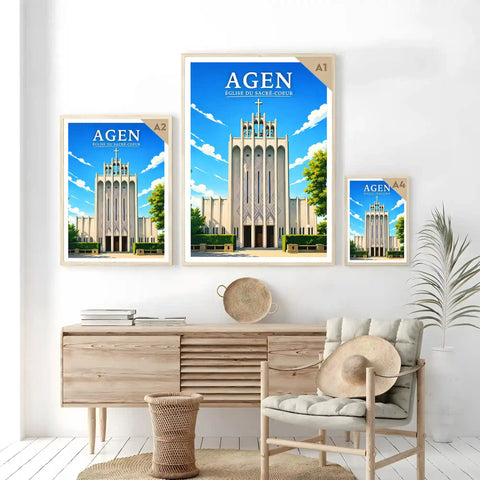 Affiche - Agen - Église du Sacré-Coeur