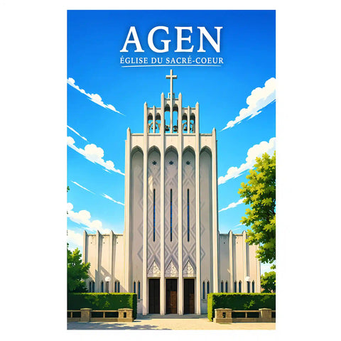 Affiche - Agen - Église du Sacré-Coeur