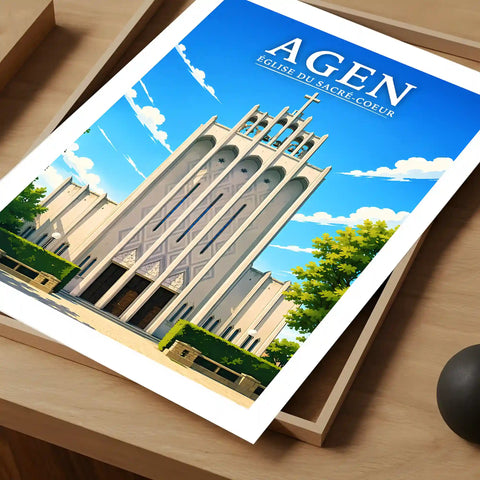 Affiche - Agen - Église du Sacré-Coeur