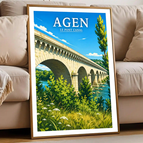 Affiche - Agen - Le Pont Canal