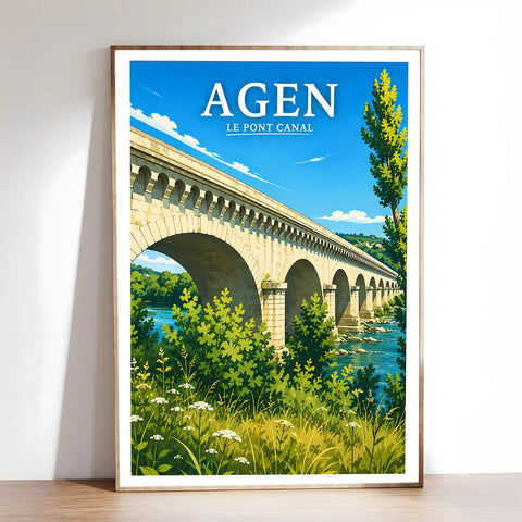 Affiche - Agen - Le Pont Canal