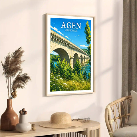 Affiche - Agen - Le Pont Canal