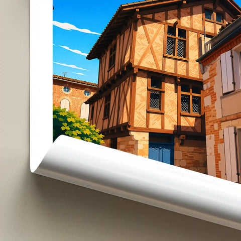 Affiche - Agen - Maison à pans de bois