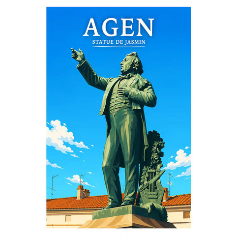 Affiche - Agen - Statue de Jasmin