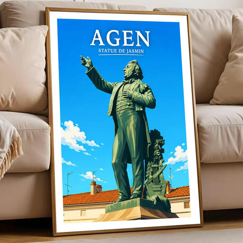 Affiche - Agen - Statue de Jasmin