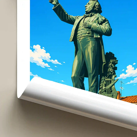 Affiche - Agen - Statue de Jasmin