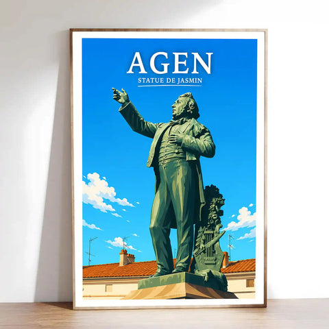 Affiche - Agen - Statue de Jasmin