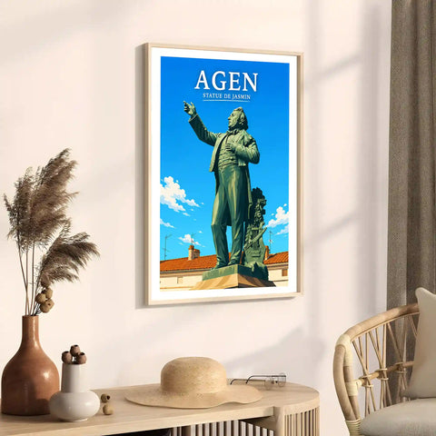 Affiche - Agen - Statue de Jasmin