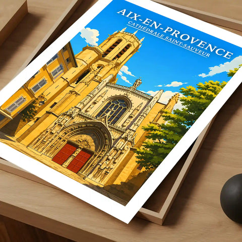 Affiche - Aix-en-Provence - Cathédrale Saint-Sauveur