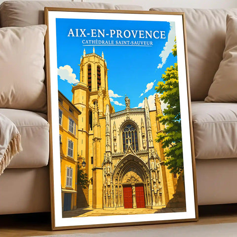 Affiche - Aix-en-Provence - Cathédrale Saint-Sauveur