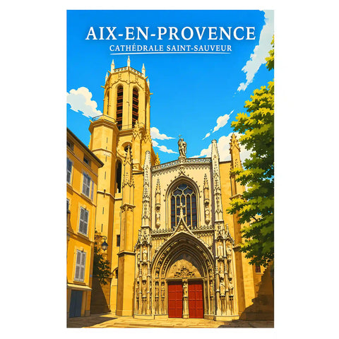 Affiche - Aix-en-Provence - Cathédrale Saint-Sauveur