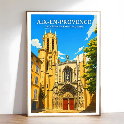 Affiche - Aix-en-Provence - Cathédrale Saint-Sauveur