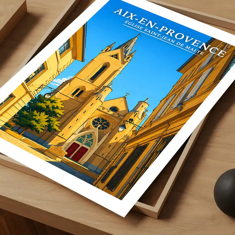 Affiche Aix-en-Provence Église Saint-Jean-de-Malte