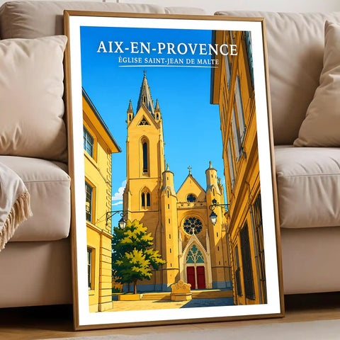 Affiche Aix-en-Provence Église Saint-Jean-de-Malte