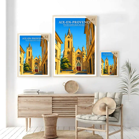 Affiche Aix-en-Provence Église Saint-Jean-de-Malte
