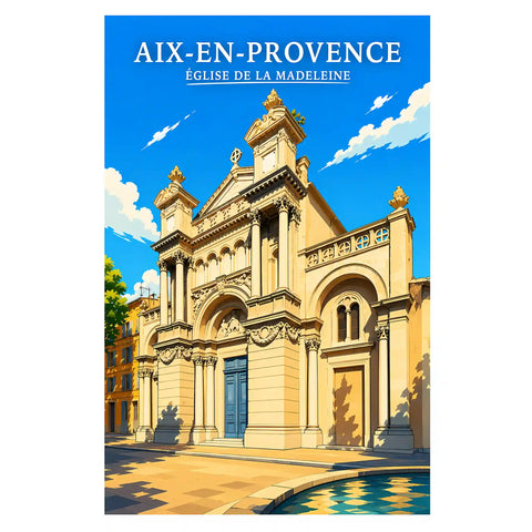 Affiche Aix-en-Provence Église de la Madeleine