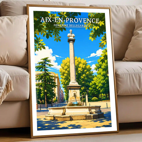 Affiche - Aix-en-Provence - Fontaine Bellegarde