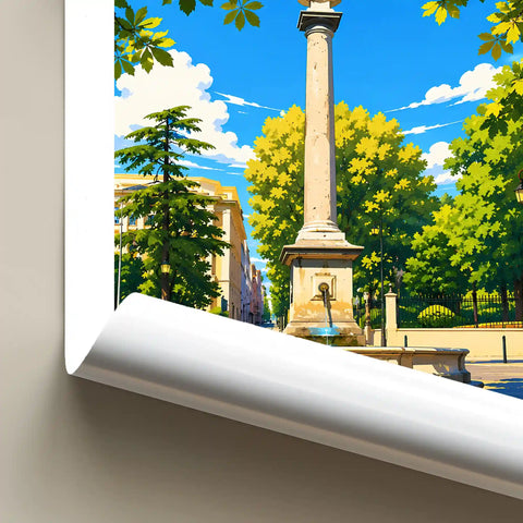 Affiche - Aix-en-Provence - Fontaine Bellegarde