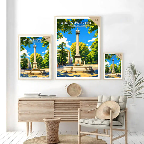 Affiche - Aix-en-Provence - Fontaine Bellegarde