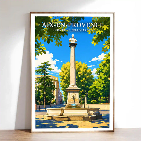 Affiche - Aix-en-Provence - Fontaine Bellegarde
