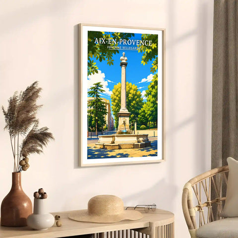 Affiche - Aix-en-Provence - Fontaine Bellegarde