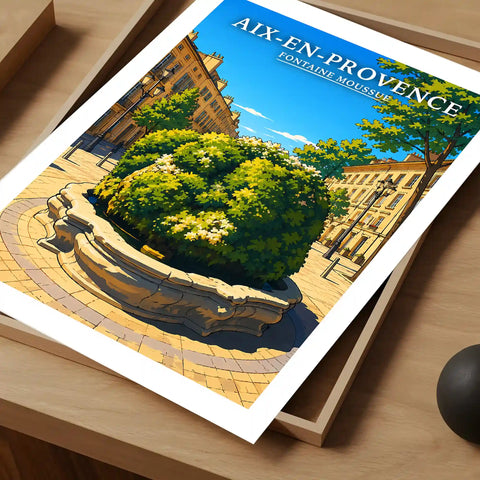Affiche Aix-en-Provence Fontaine Moussue