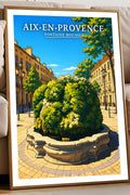 Affiche Aix-en-Provence Fontaine Moussue