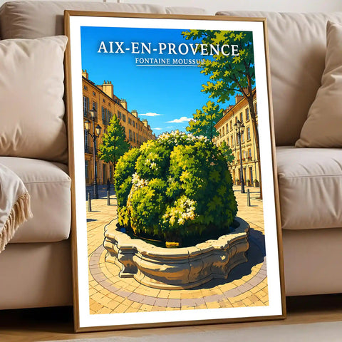 Affiche Aix-en-Provence Fontaine Moussue