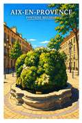 Affiche Aix-en-Provence Fontaine Moussue