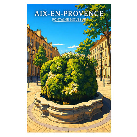 Affiche Aix-en-Provence Fontaine Moussue
