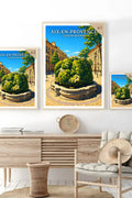 Affiche Aix-en-Provence Fontaine Moussue
