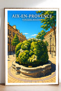 Affiche Aix-en-Provence Fontaine Moussue