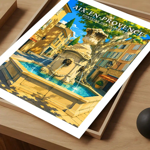 Affiche - Aix-en-Provence - Fontaine des Tanneurs