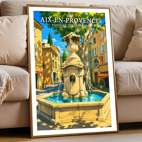 Affiche - Aix-en-Provence - Fontaine des Tanneurs